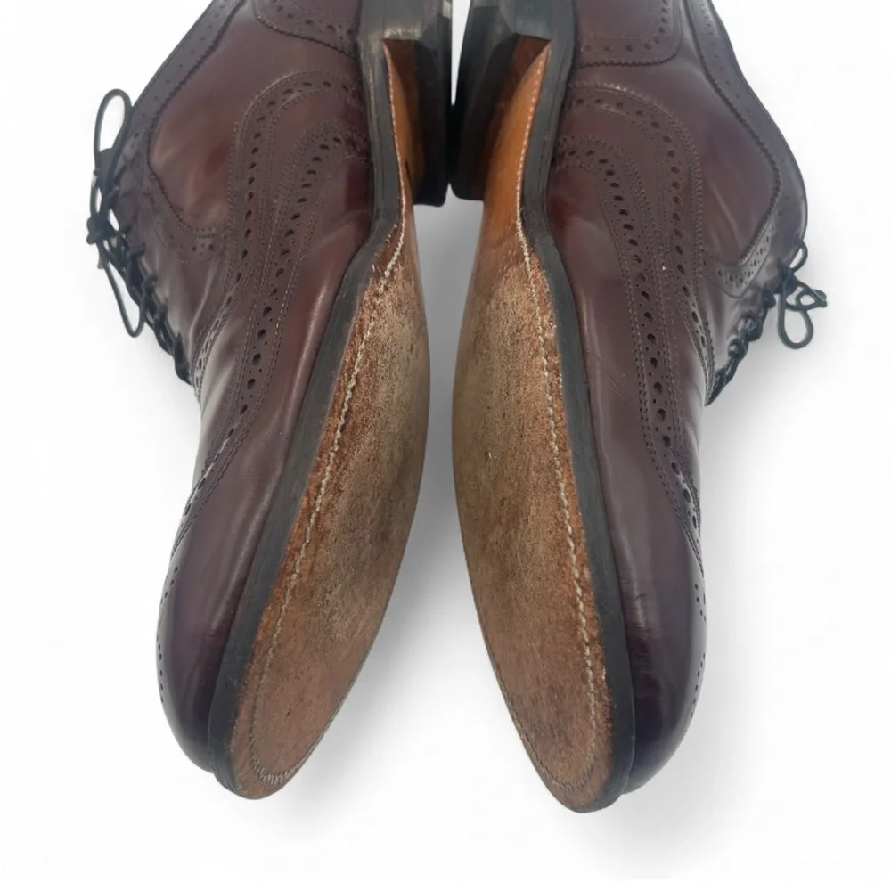 Allen Edmonds McAllister Oxblood Wingtip Oxford 14D USA Leather Dress Shoe